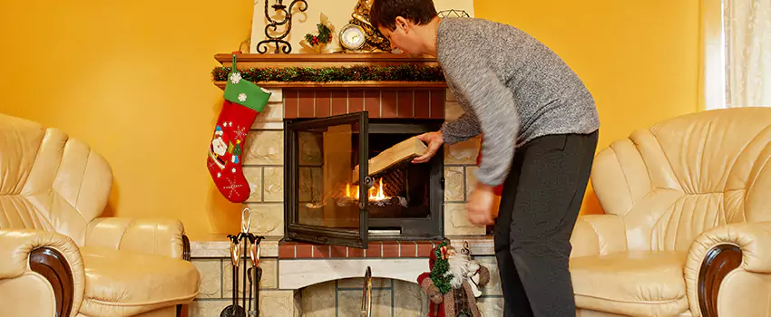 Rusted Metal Fireplace Restoration in Lutz, Florida